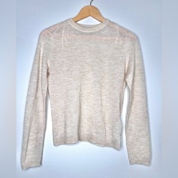 Zara Alpaca and wool blend cream see through base  layering sweater old Money S - Picture 1 of 6